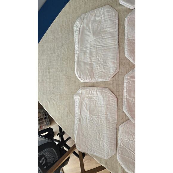 Set of 6 Christmas Poinsettia Quilted Fabric Placemats Holiday Table Decor - Picture 6 of 7